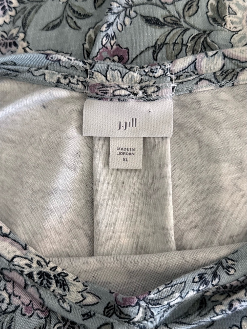 J. Jill Dusty Blue Floral Long-Sleeve Tunic - Picture 4 of 7
